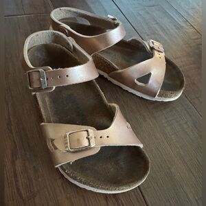 Birkenstock Rio Kids Rose Gold Sandals Sz 30/US 12-12.5
